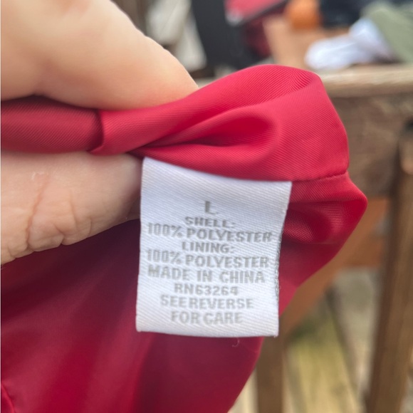🔥 Red Suede-like Women’s Large Jacket from Dressbarn w/ pockets - Picture 6 of 6